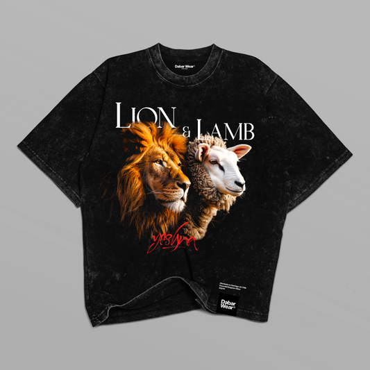 Tshirt acid wash black LION AND LAMB