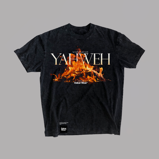 Tshirt Acid wash Black Relaxed YAHWEH