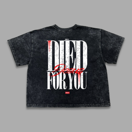Tshirt Mujer Boxy stonewash MURIO POR TI