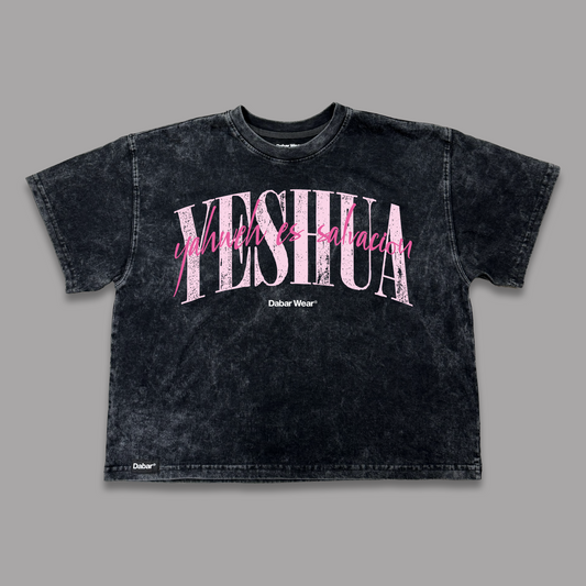 Tshirt Mujer Boxy stonewash YESHUA Pink