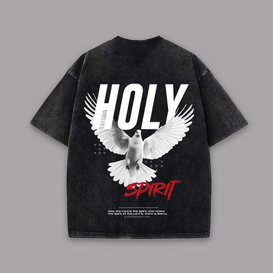 Tshirt Kids acid wash black HOLY