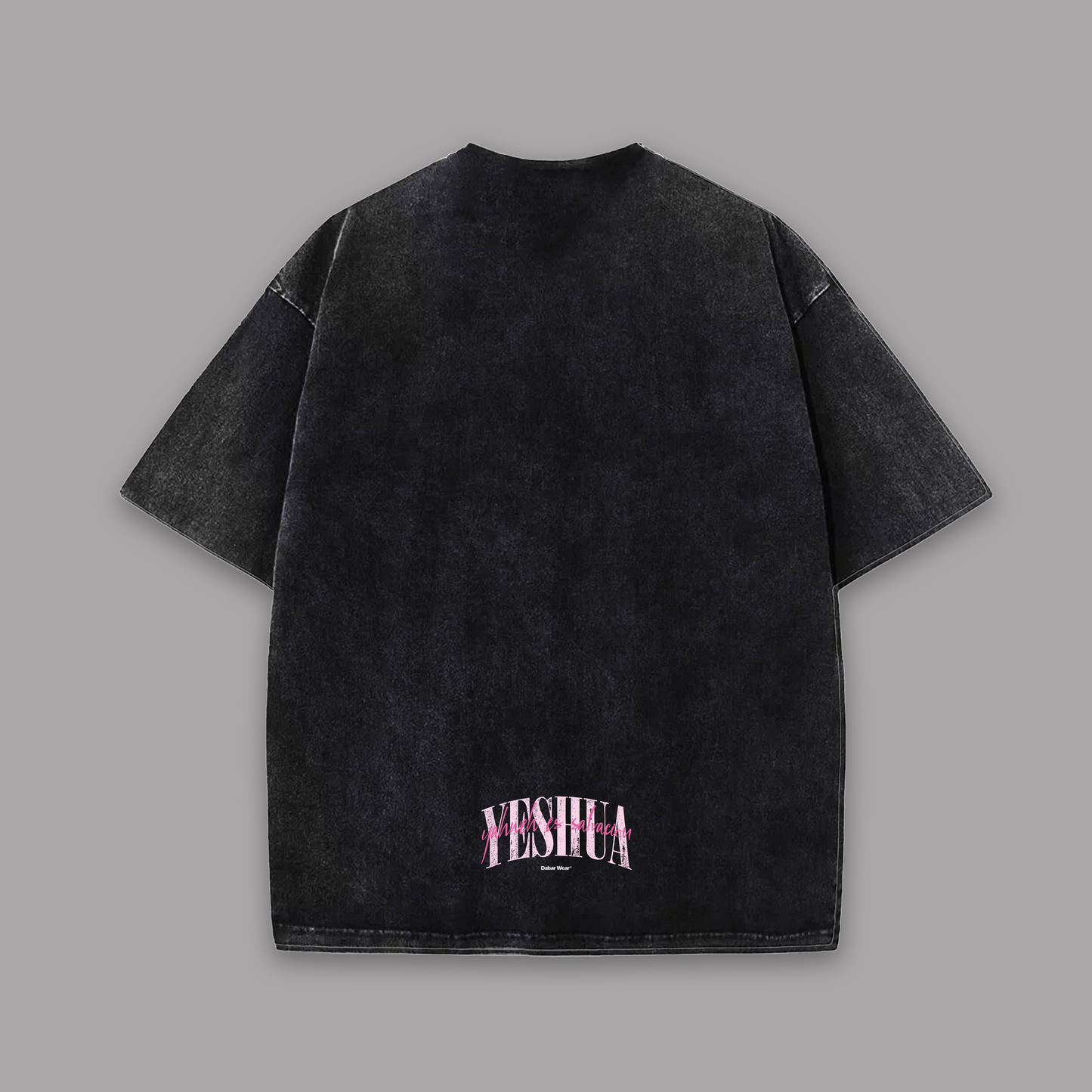 Tshirt Kids acid wash black YESHUA PINK