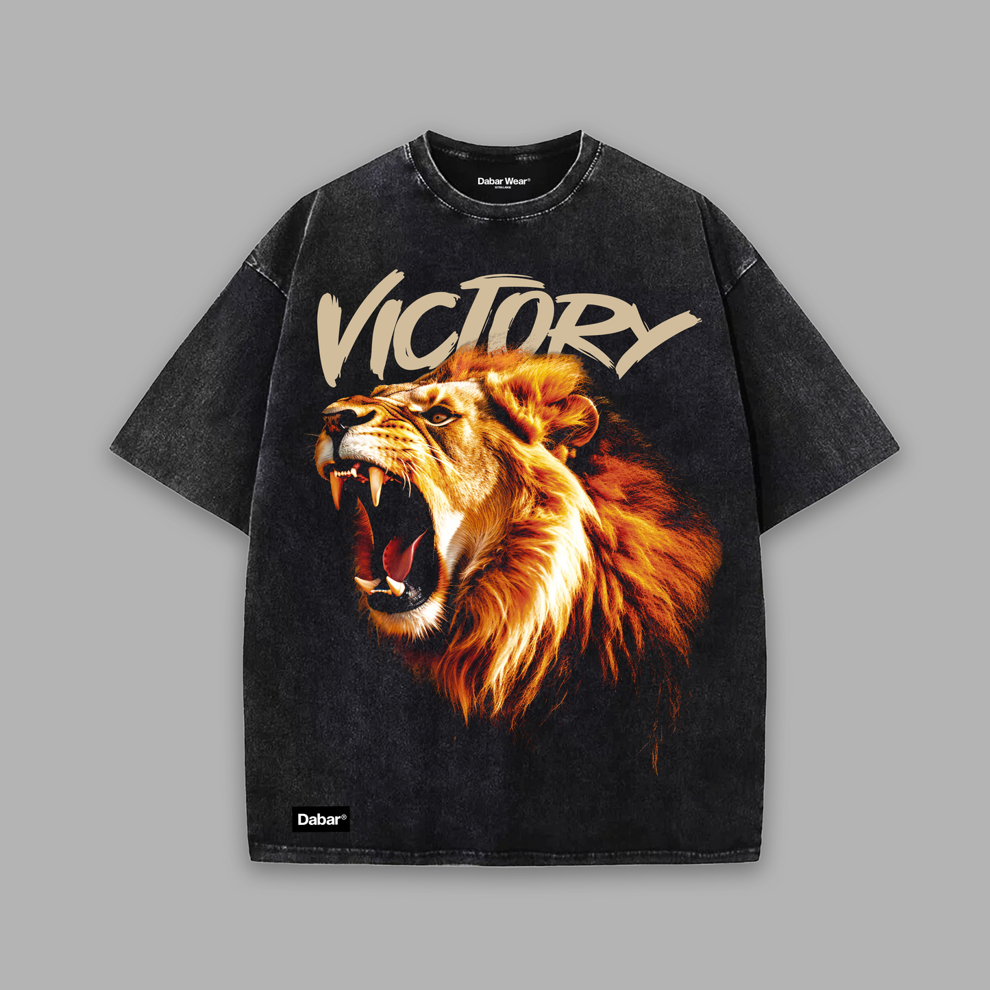 Tshirt Kids Stonewash black “VICTORY” (Fit Relaxed)