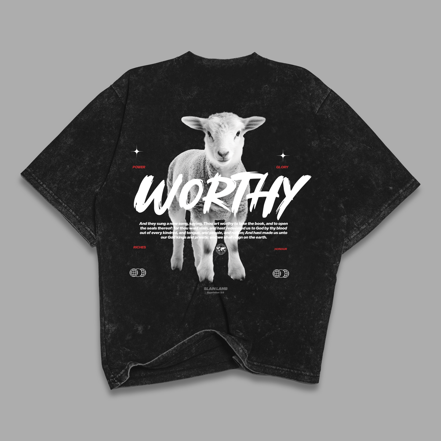 Tshirt acid wash Relaxed Black WORTHY