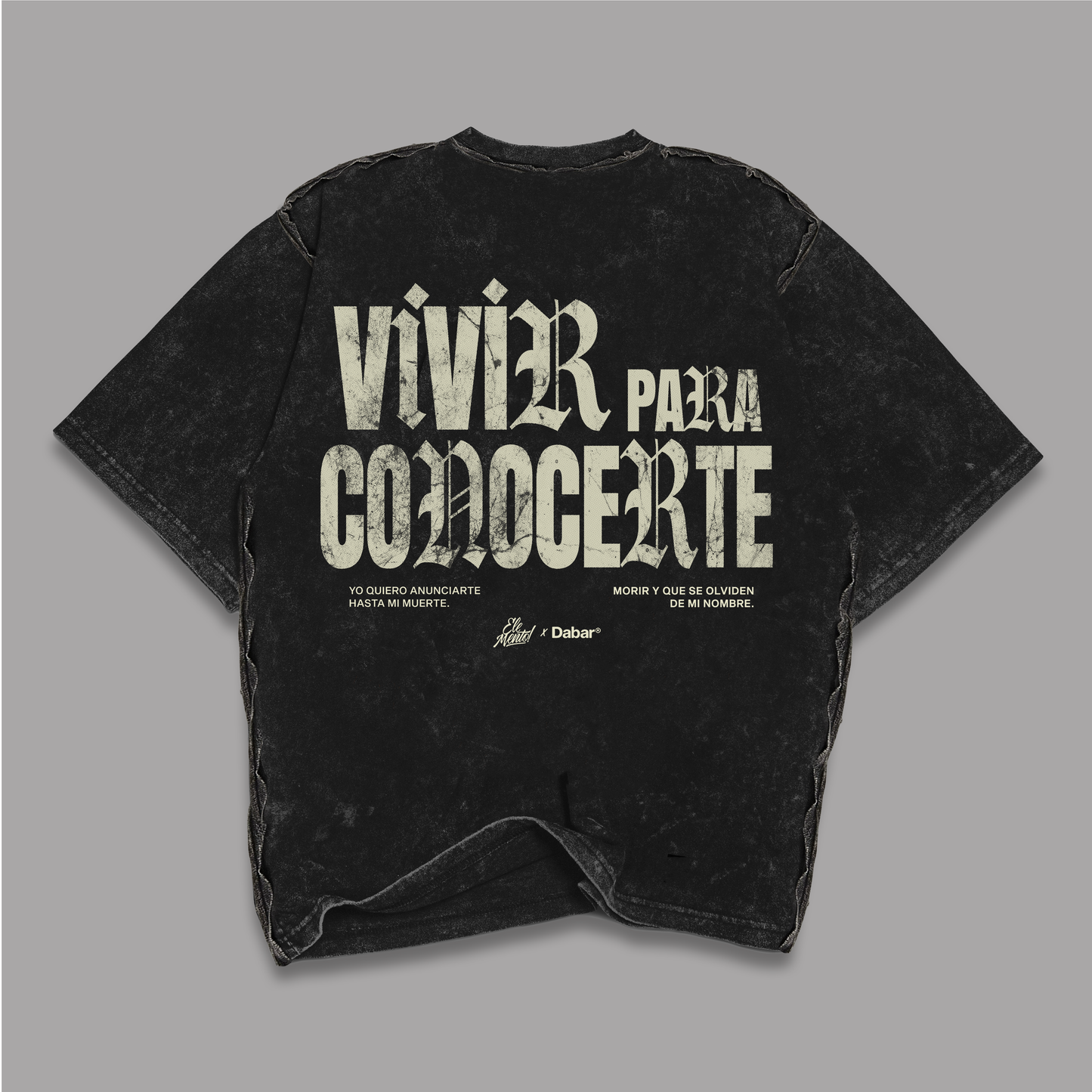 Tshirt Stonewash Black "VIVIR PARA CONOCERTE" (Fit oversize)