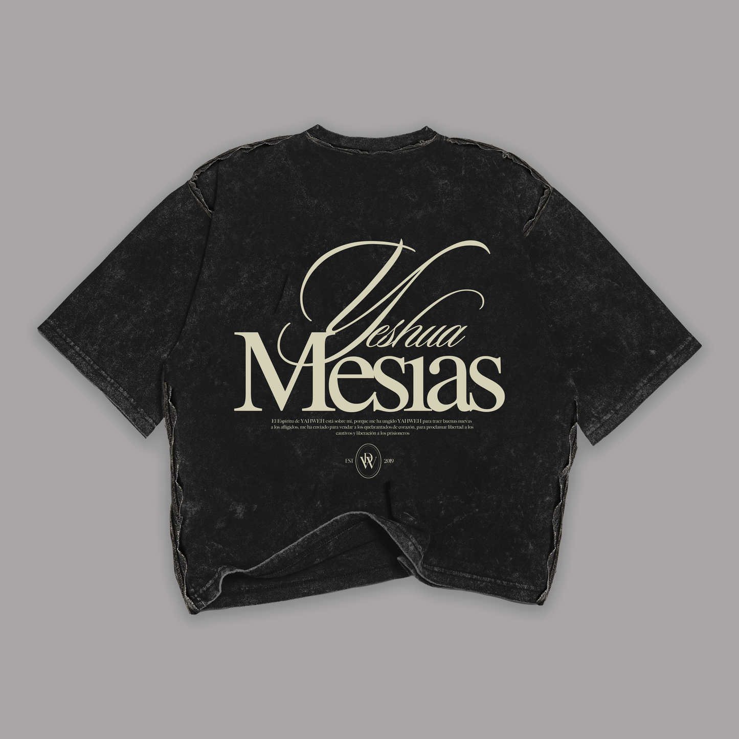 Tshirt Mujer stonewash "MESIAS" (Fit Boxy)