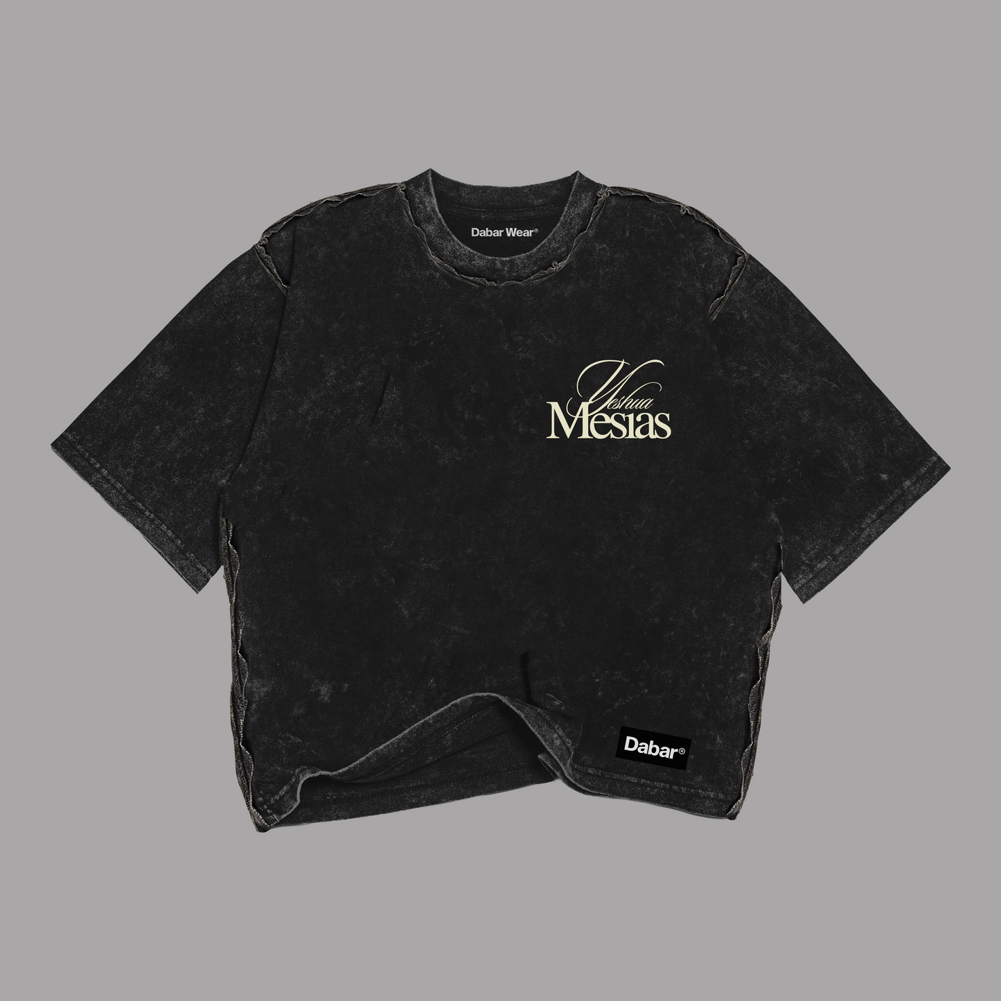 Tshirt Mujer stonewash "MESIAS" (Fit Boxy)