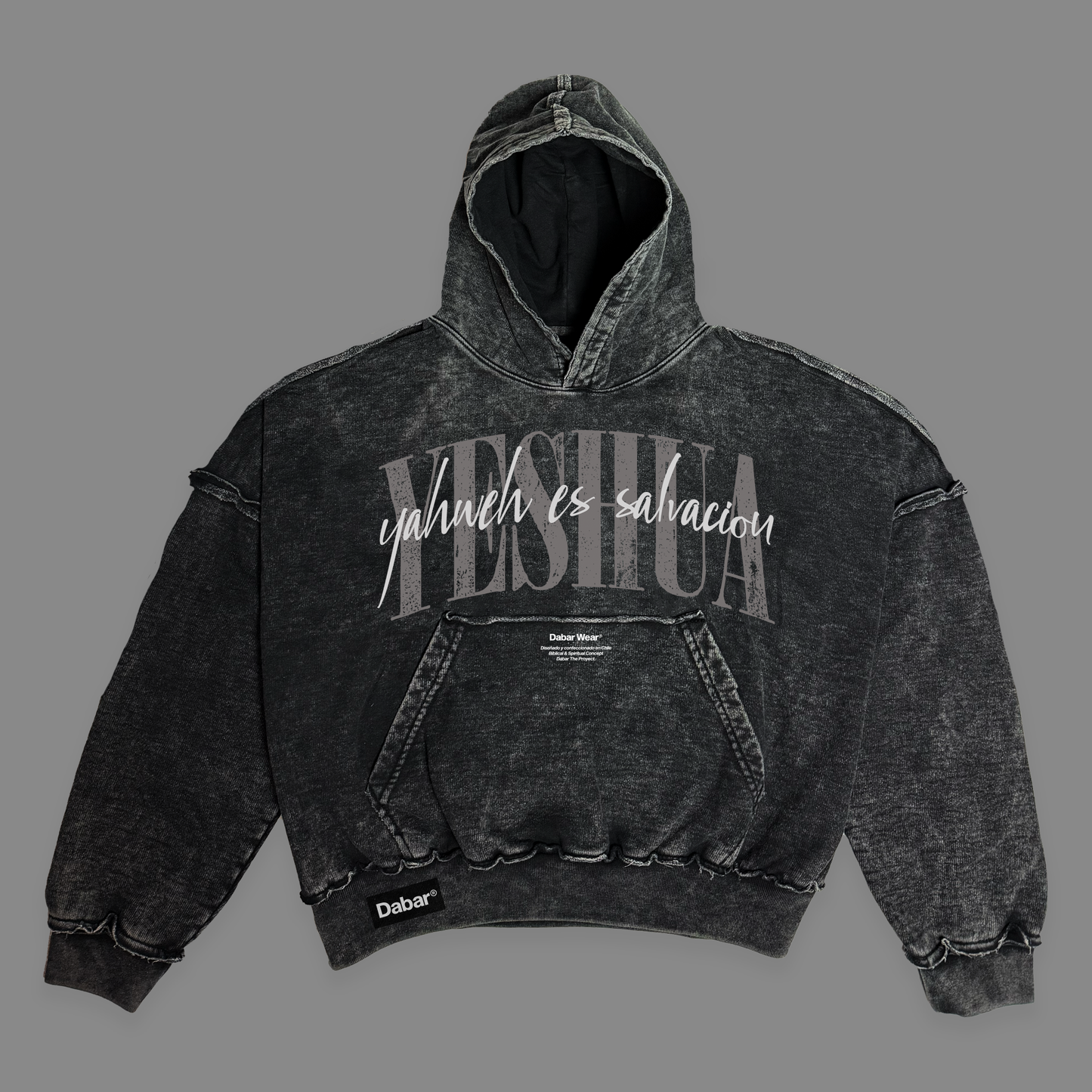 Hoodie Boxy Stonewash YESHUA GREY