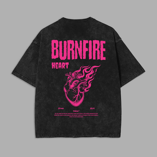 Tshirt Boxy Acid Wash UnIsex BURNFIRE
