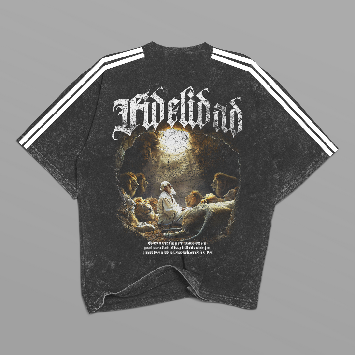 Tshirt Stonewash grey LINES "FIDELIDAD" (Fit Relaxed)