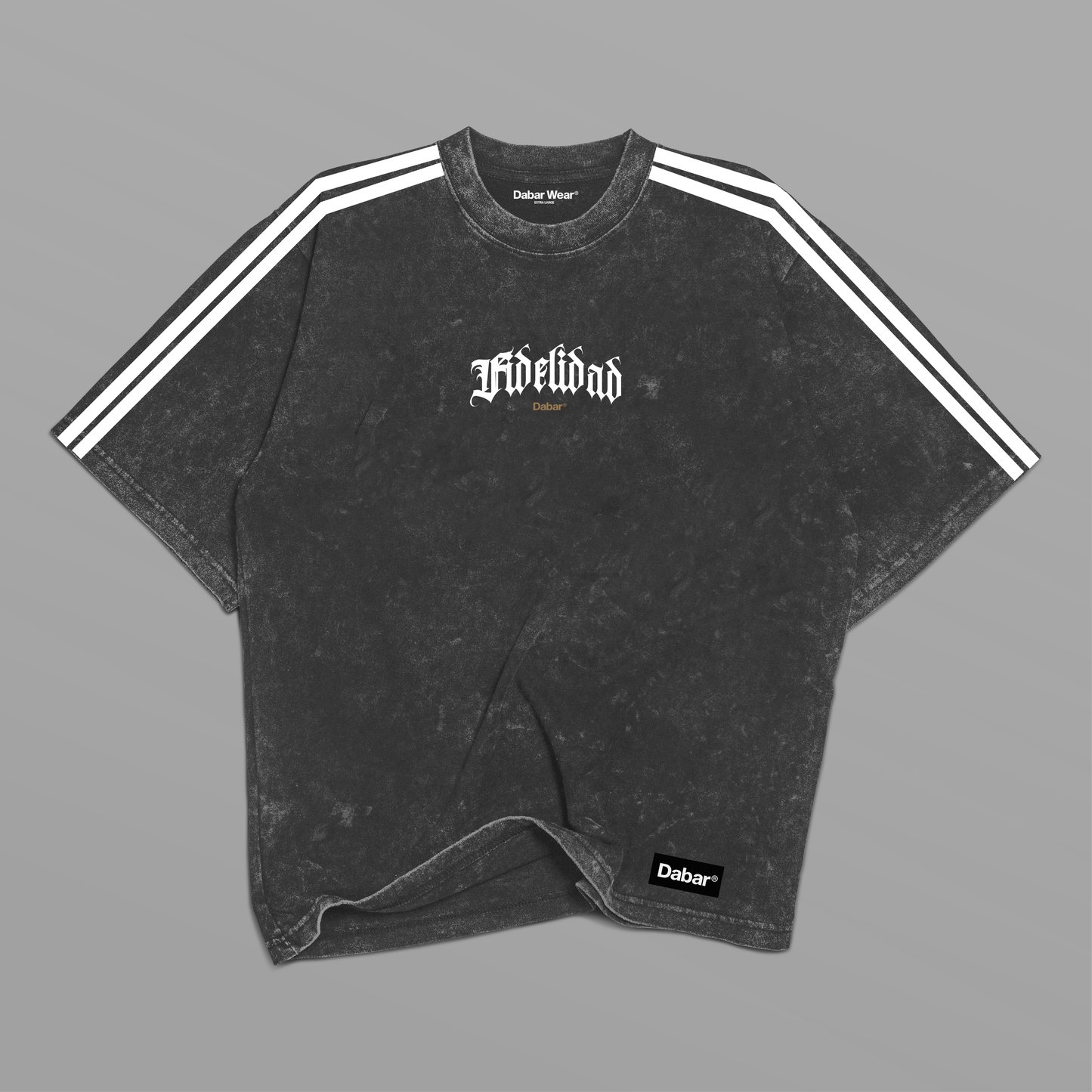 Tshirt Stonewash grey LINES "FIDELIDAD" (Fit Relaxed)