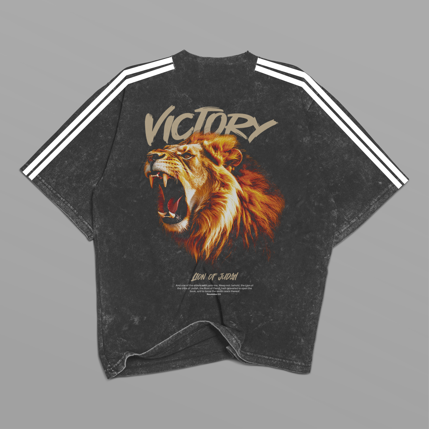 Tshirt Stonewash grey LINES "VICTORY" (Fit Relaxed)