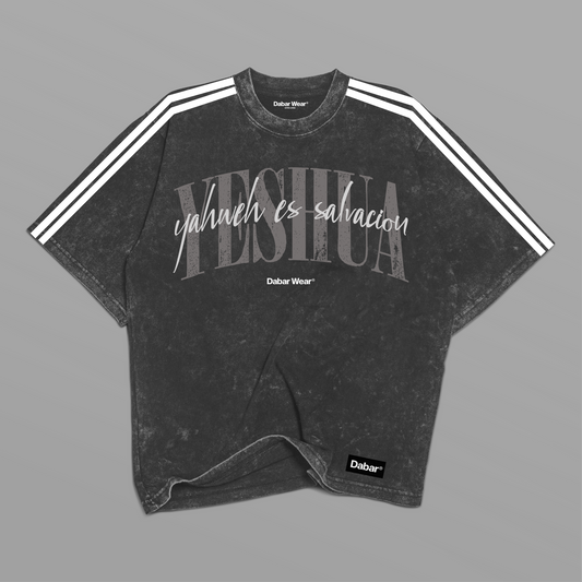 Tshirt Stonewash Grey Lines Relaxed YESHUA GREY