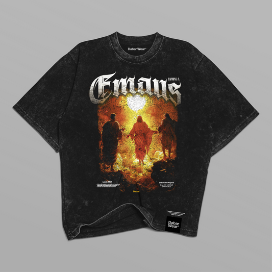 Tshirt acid wash Relaxed Black EMAUS