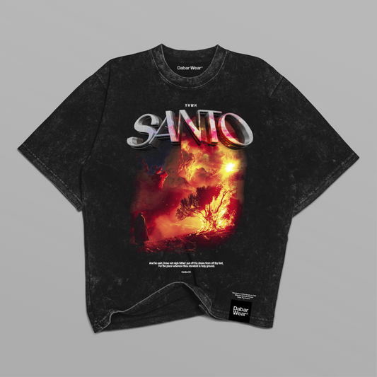 Tshirt acid wash Relaxed Black SANTO