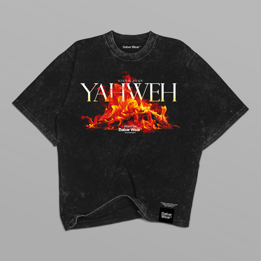 Tshirt acid wash Relaxed Black YAHWEH