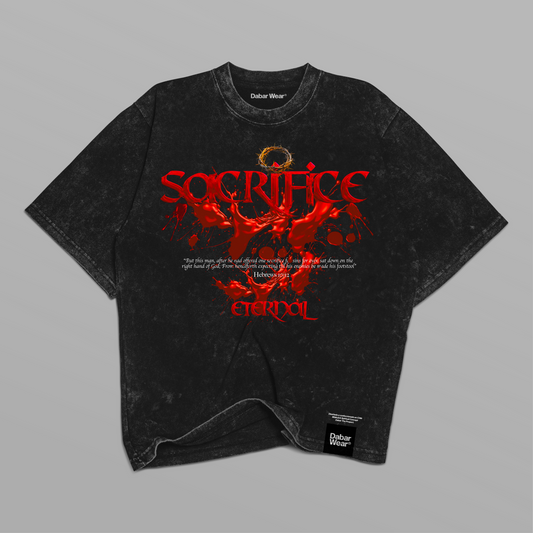 Tshirt acid wash Relaxed Black SACRIFICE