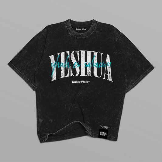 Tshirt acid wash Relaxed Black YESHUA