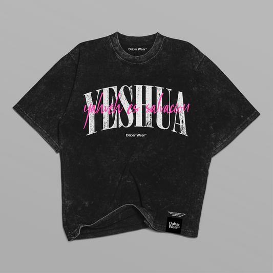 Tshirt acid wash Relaxed Black YESHUA