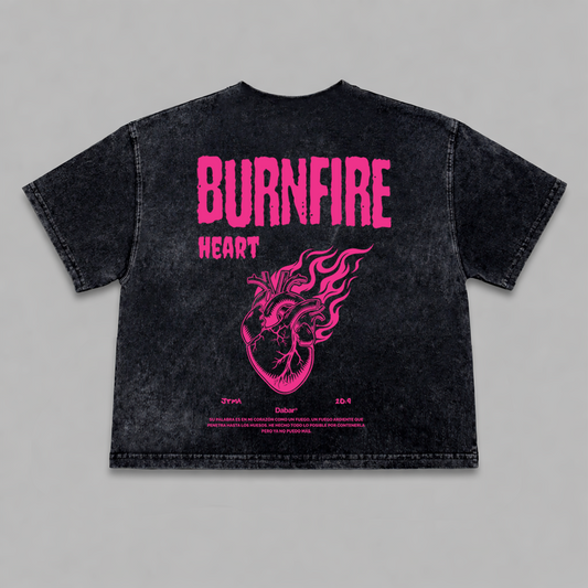 Tshirt Mujer Boxy stonewash BURNFIRE