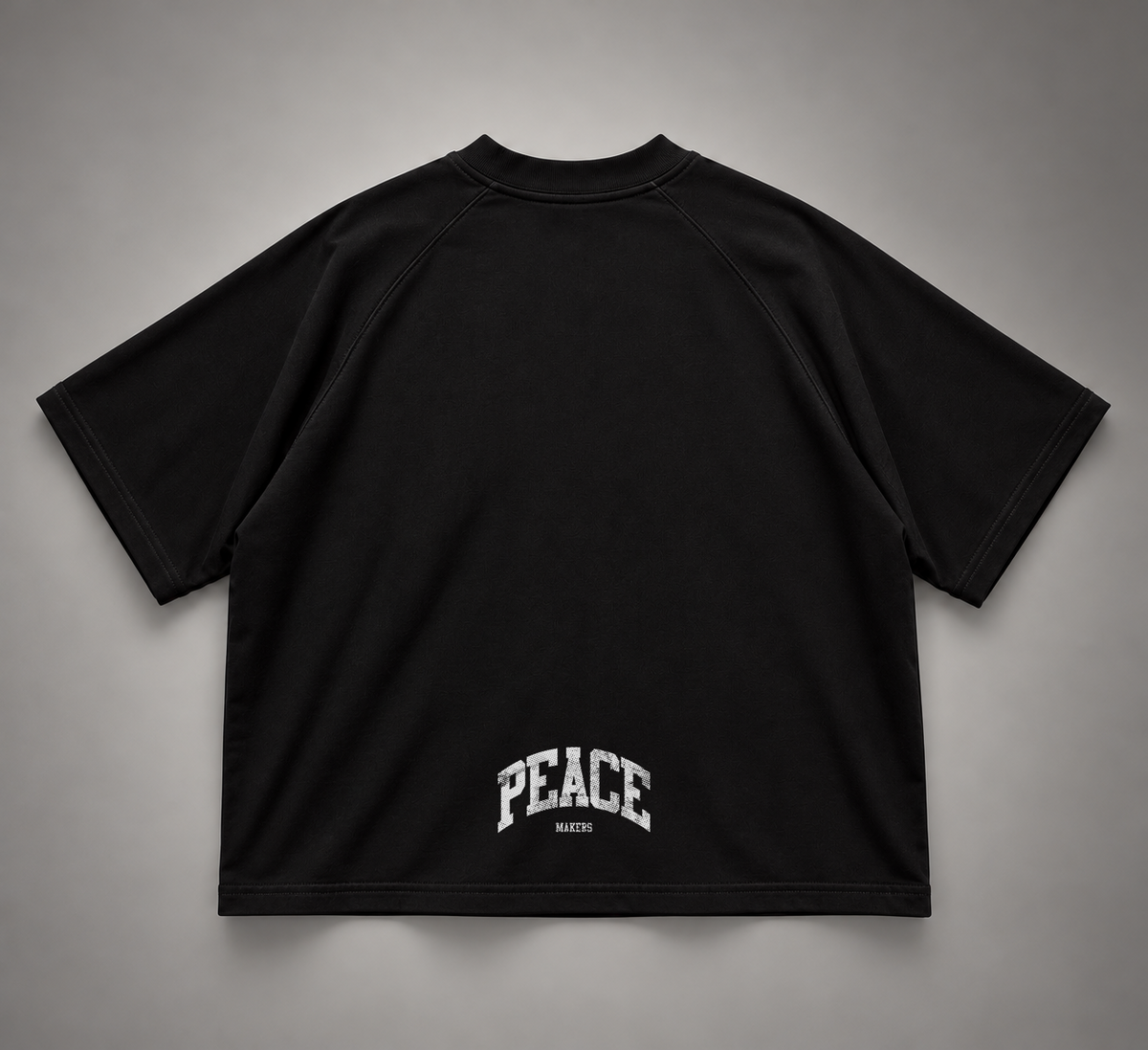 Tshirt Unisex Raglan Boxy Black "PEACEMAKERS" (Fit boxy)