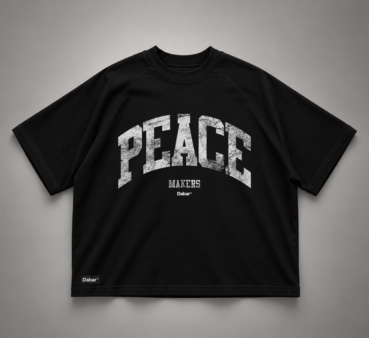Tshirt Unisex Raglan Boxy Black "PEACEMAKERS" (Fit boxy)