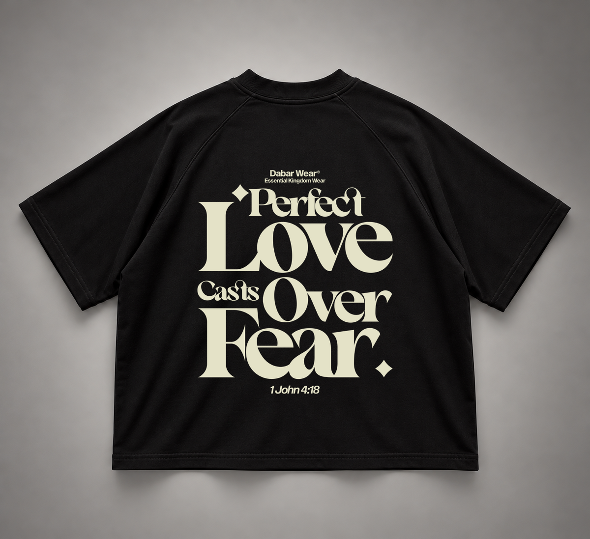 Tshirt Unisex Raglan Boxy Black "PERFECT LOVE" (Fit boxy)