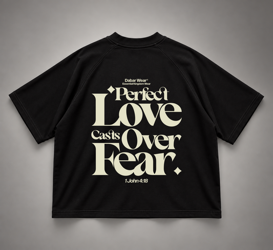 Tshirt Unisex Raglan Boxy Black "PERFECT LOVE" (Fit boxy)