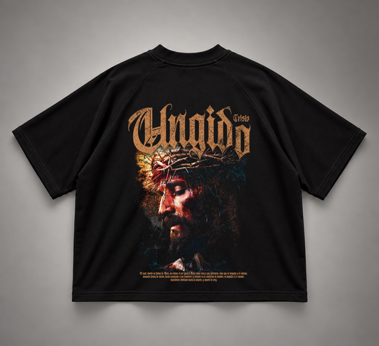 Tshirt Unisex Raglan Boxy Black "UNGIDO" (Fit boxy)