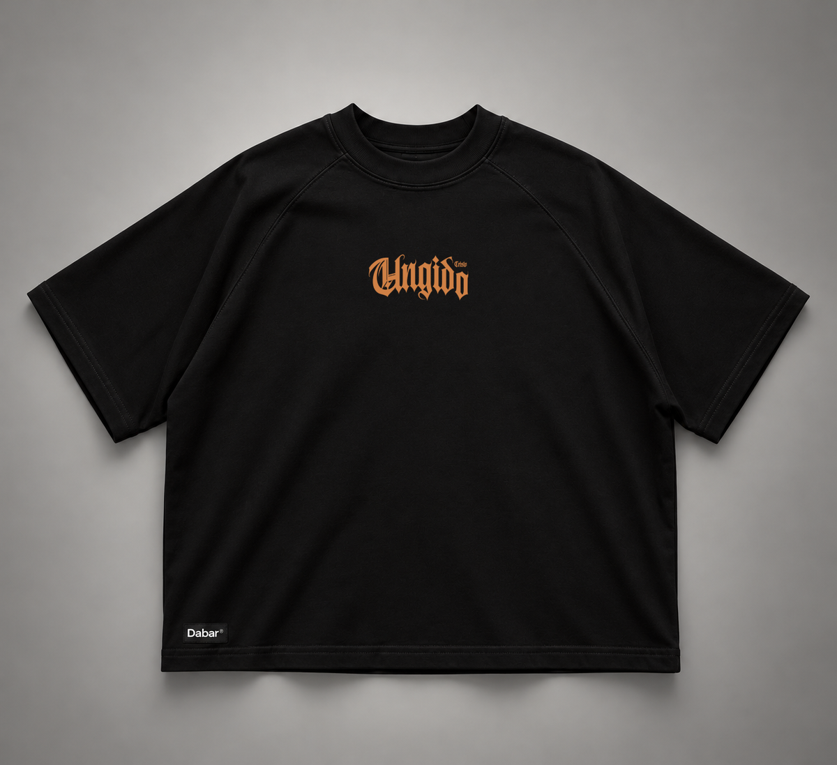 Tshirt Unisex Raglan Boxy Black "UNGIDO" (Fit boxy)