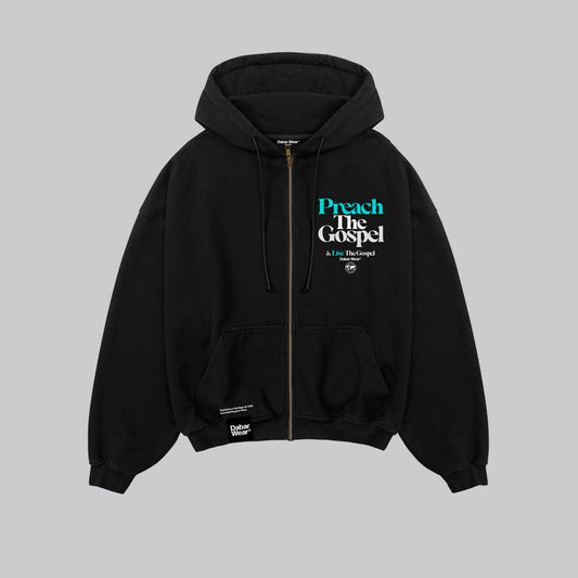 Hoodie Zip Boxy Fit PREACH Black