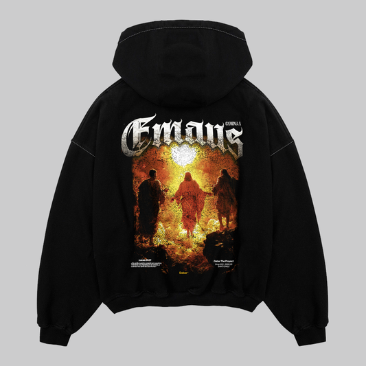Hoodie Boxy Zip up negro EMAUS