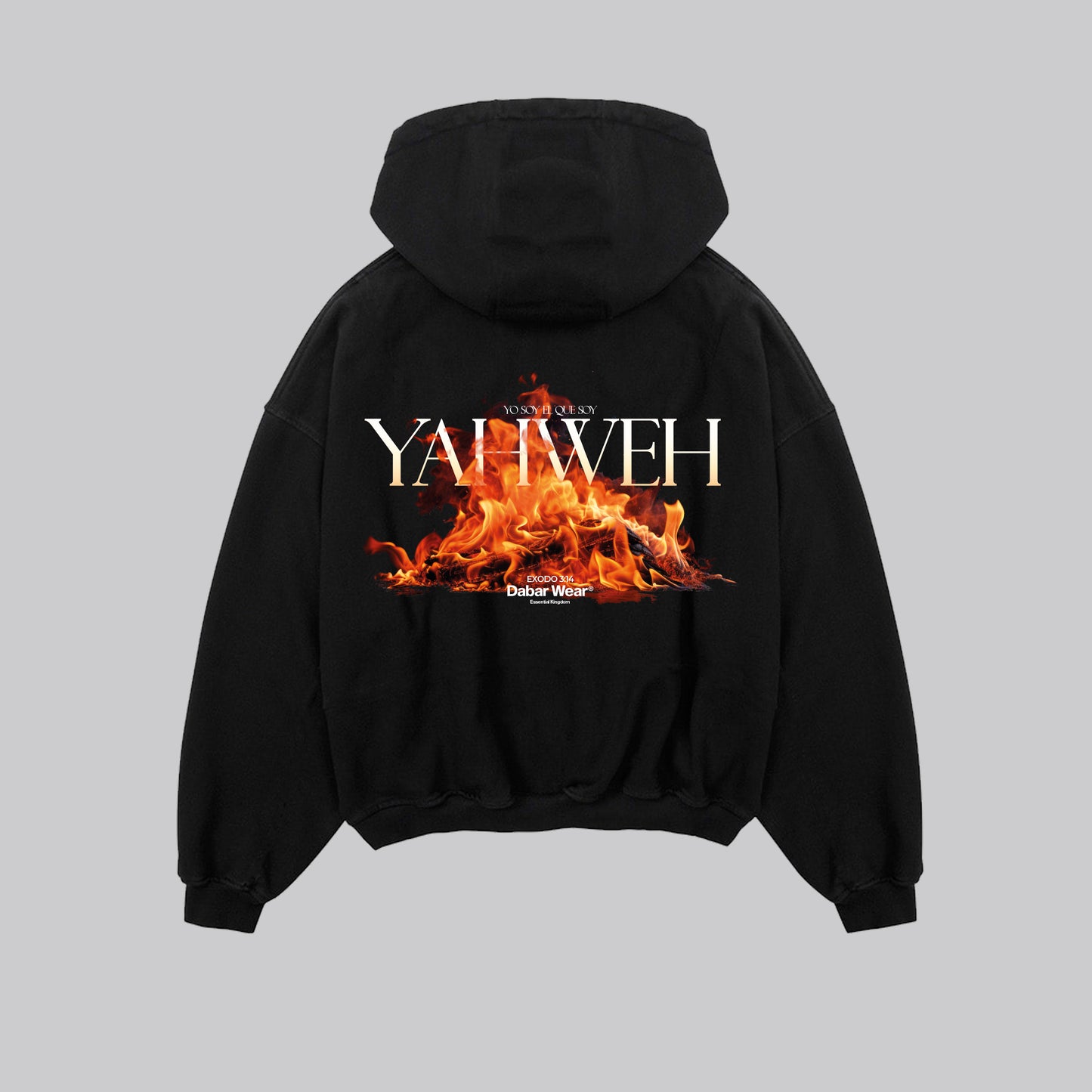 Hoodie Boxy Zip YAHWEH Black